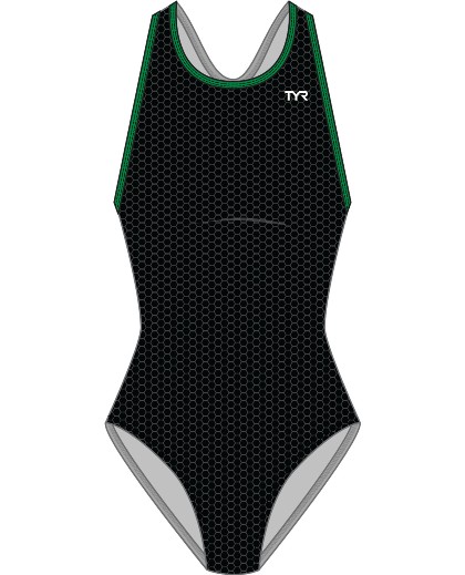 TYR Womens Hex Maxfit Swimsuit (Black/Green (014))